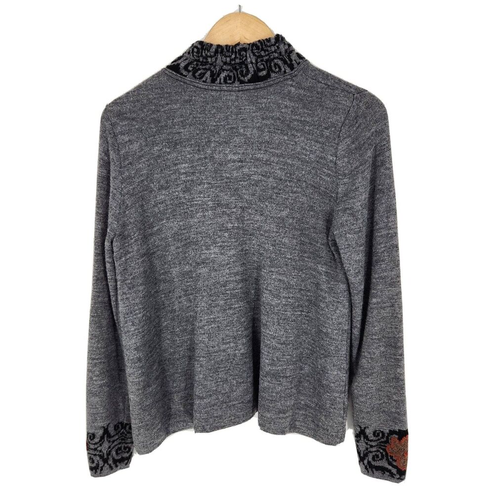 Caamano Womens Two Button Cardigan Sweater 100% Alpaca Embroidered Flowers Small - Picture 2 of 5